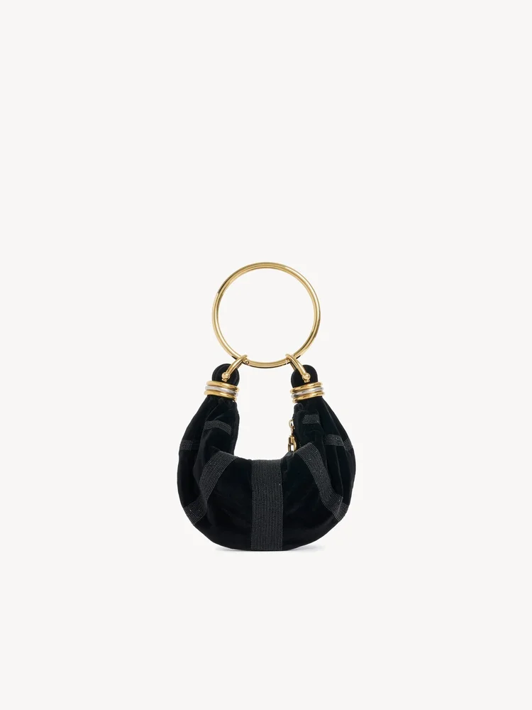 Mini Bracelet Hobo bag in suede leather