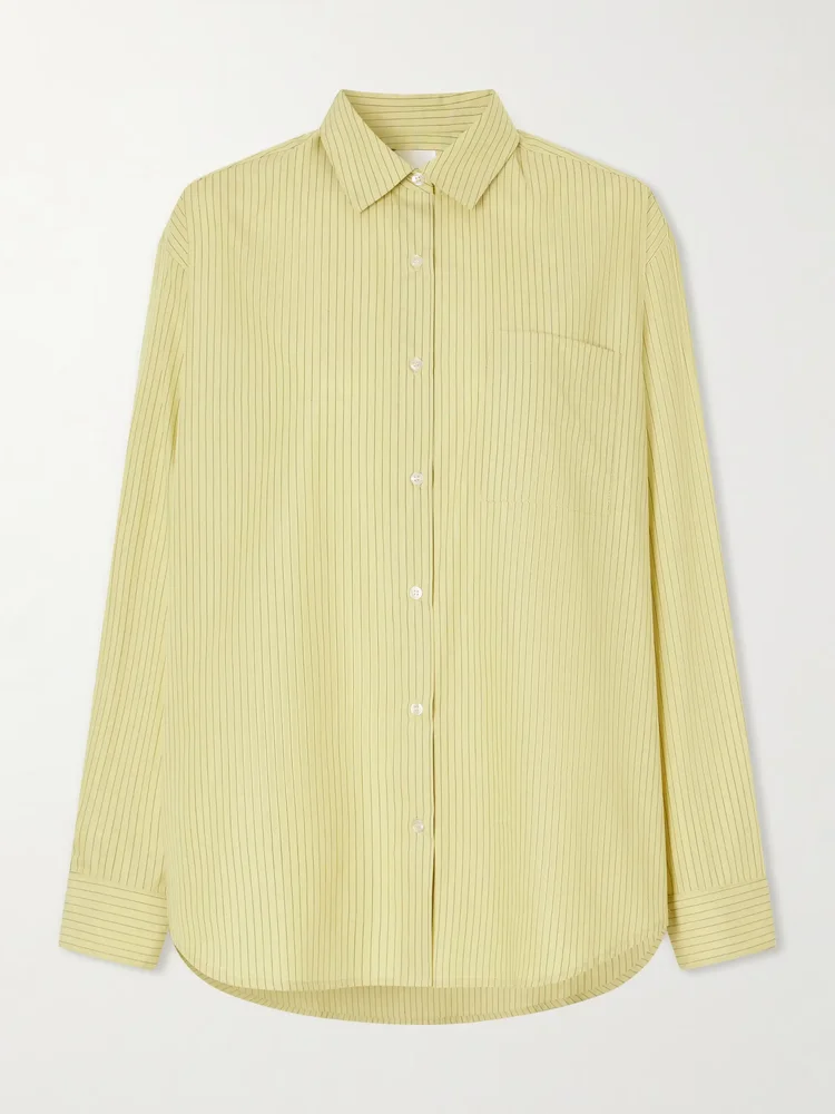 Yoshi striped cotton and Lyocell-blend poplin shirt