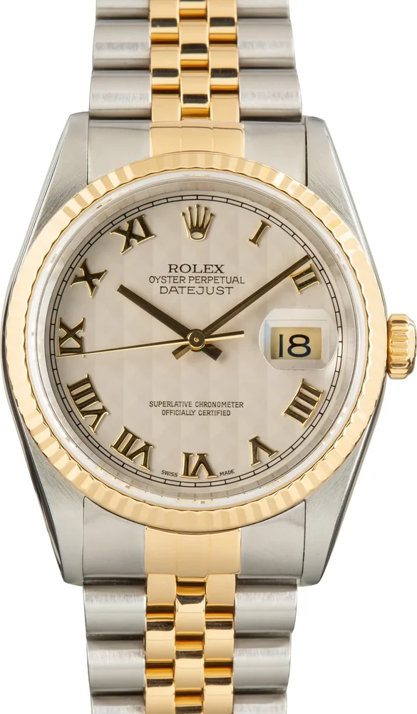 Pre-Owned Datejust 36 Ref 16233 Ivory Pyramid Dial