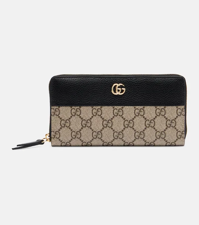 GG Marmont leather-trimmed wallet