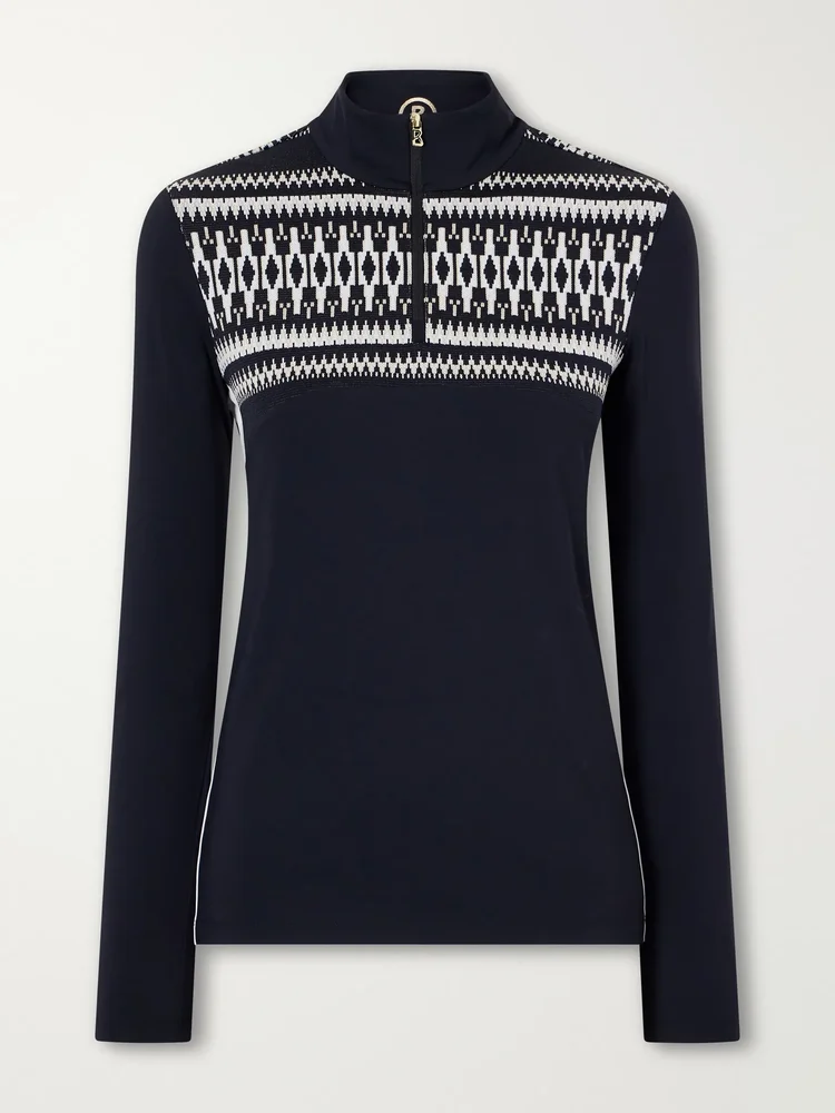 Joalyn knit-detailed jersey baselayer