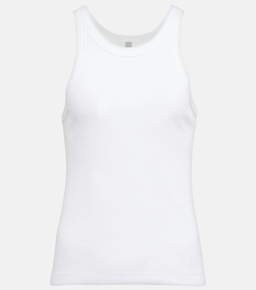 Cotton-blend jersey tank top