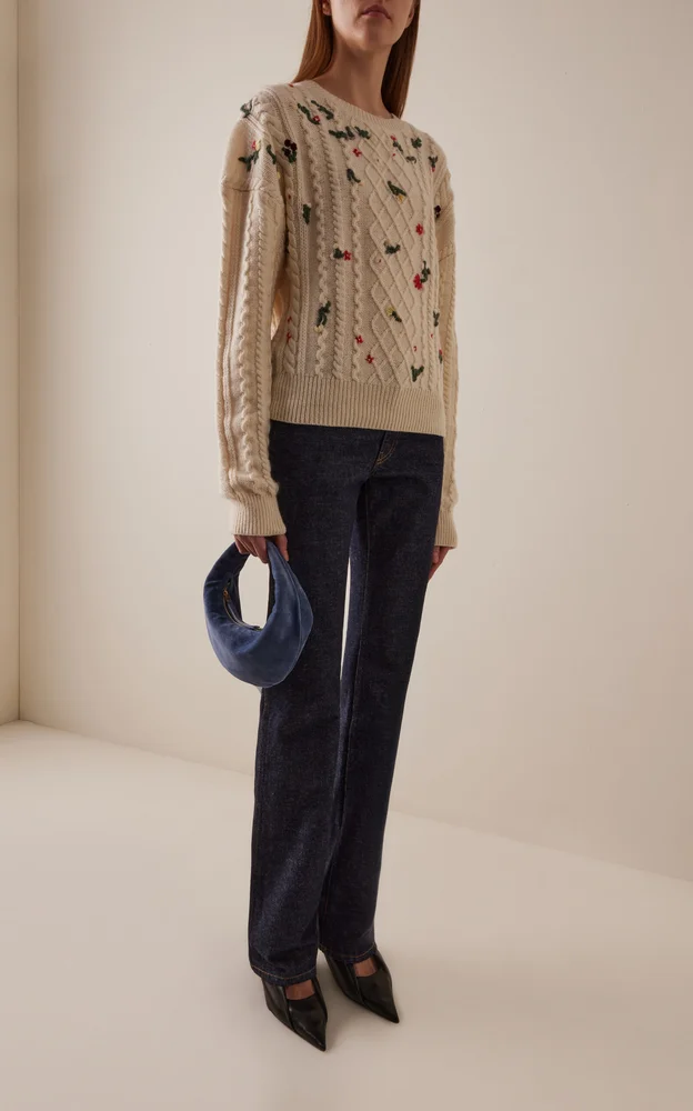 Elias Embroidered Cashmere-Mohair Sweater