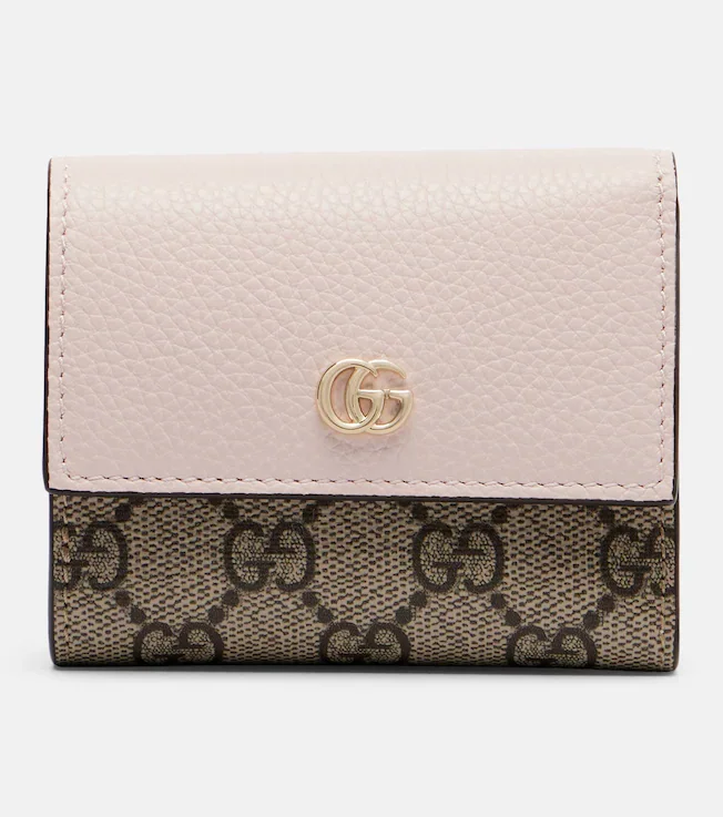 GG Marmont Mini leather-trimmed wallet