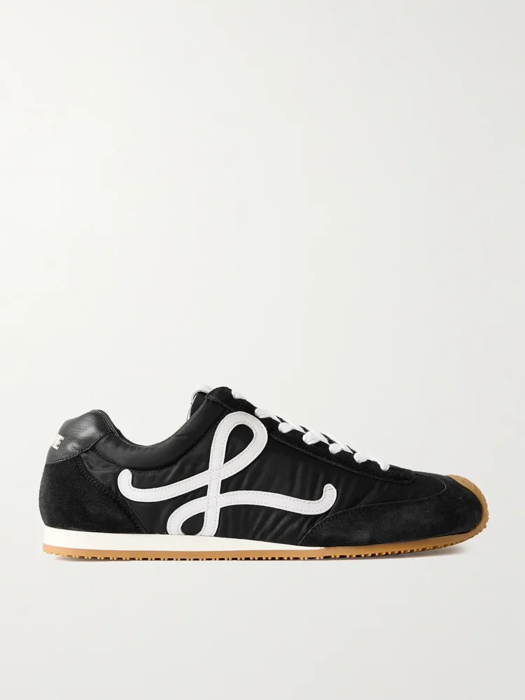 Ballet Runner 2.0 Logo-Appliquéd Shell, Suede and Leather Sneakers