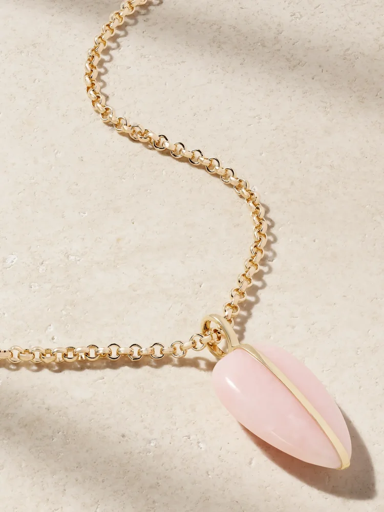 14-karat recycled gold opal necklace