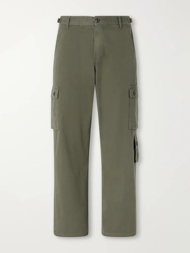 Straight-Leg Logo-Appliquéd Cotton Cargo Trousers
