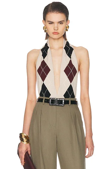 Argyle Wool Bodysuit