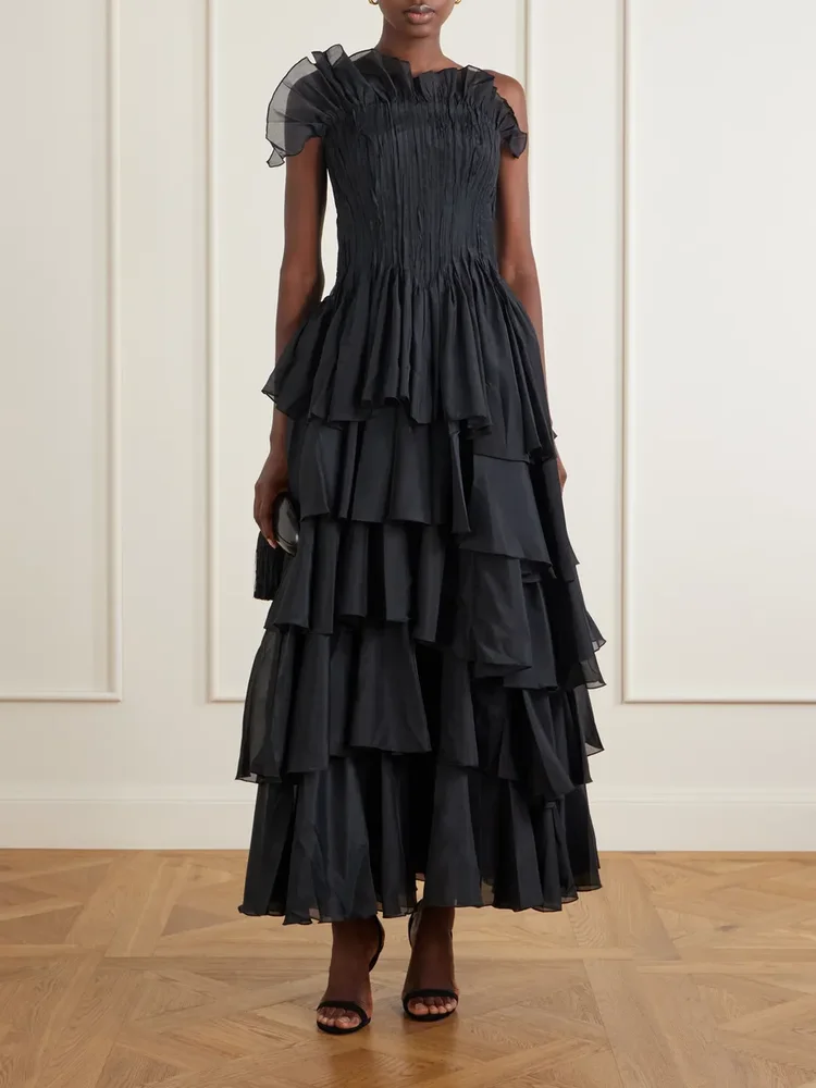 . Sonnet ruffled organza maxi dress