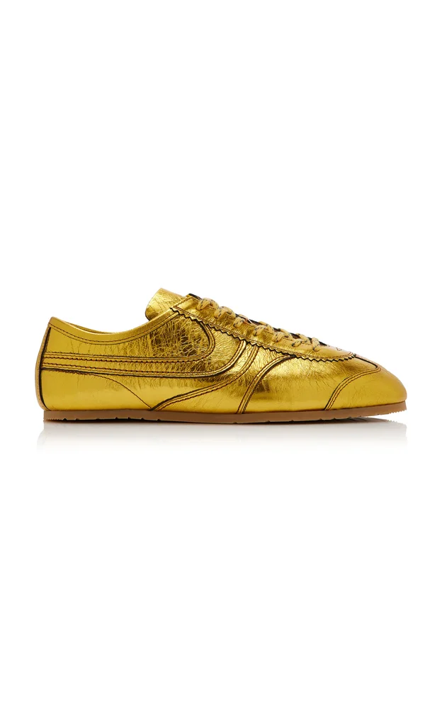 Metallic Leather Sneakers