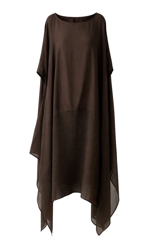 Cotton-Silk High-Low Kaftan