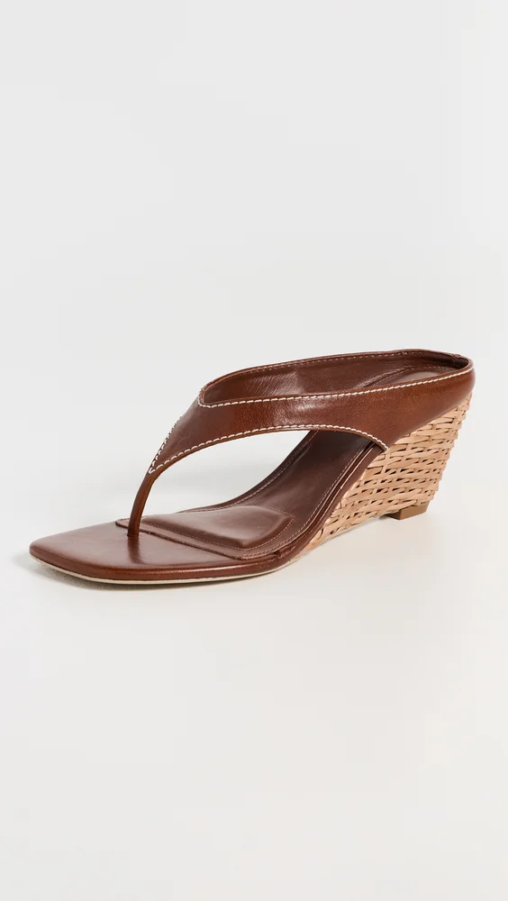 Hazel Leather Wedge Sandals