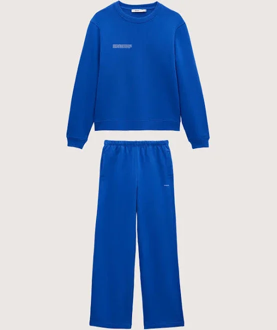 PANGAIA - Womens Midweight Sweatshirt and Straight Leg Track Pants Set—Gaia Blue -