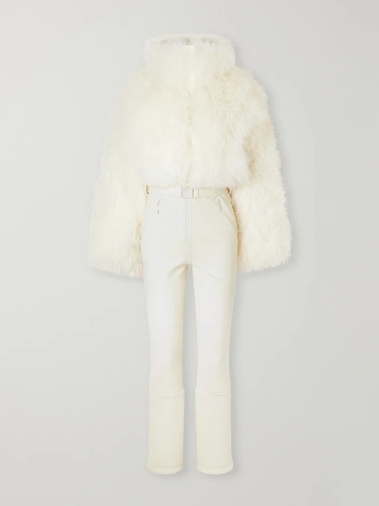 Nozawa shearling and shell ski suit