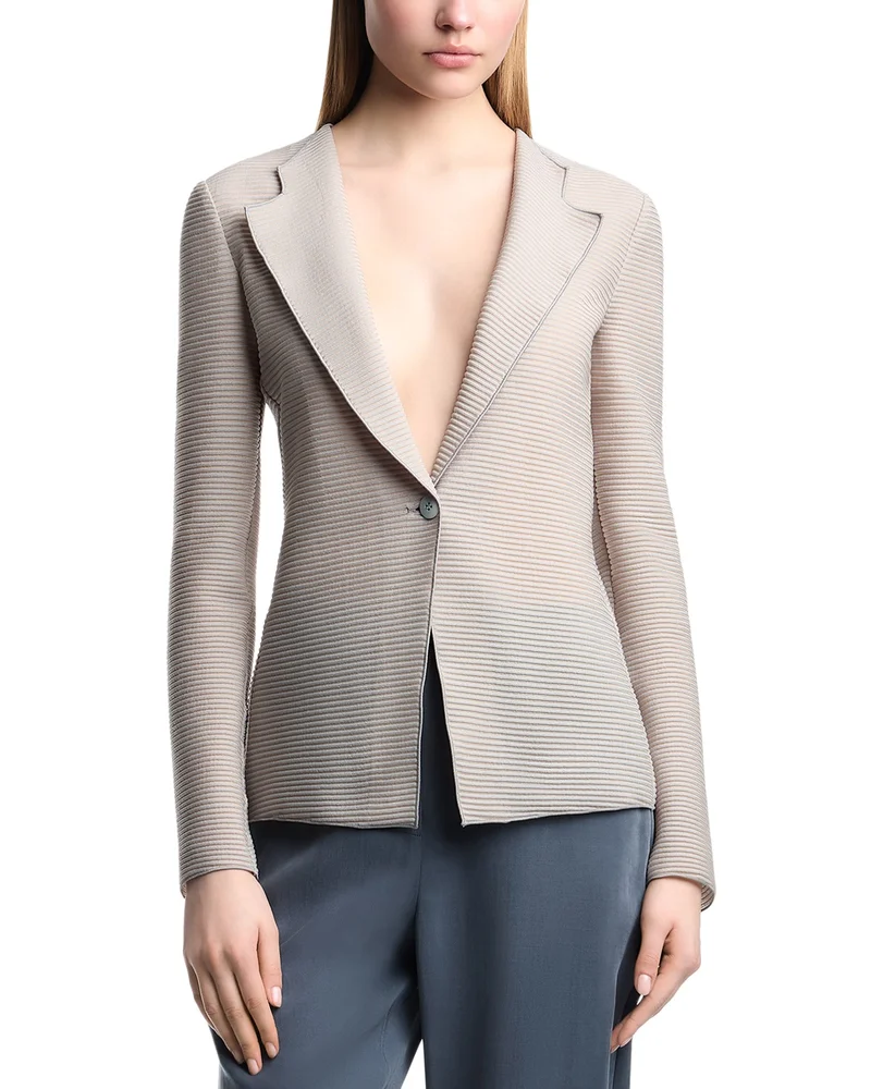 Ribbed Jersey Blazer