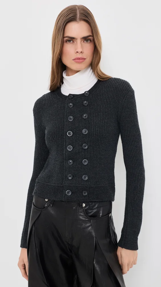 Double Breasted Wool Cardigan