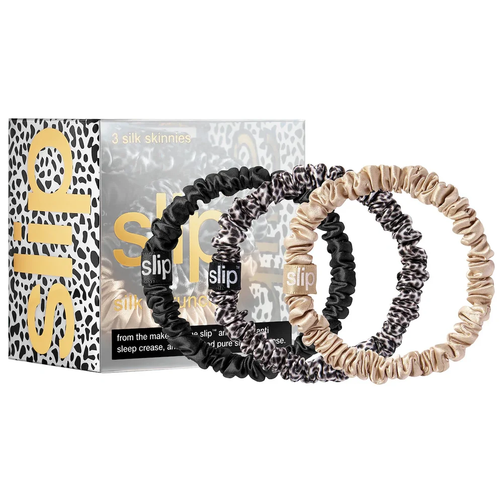 Slipsilk Skinny Scrunchies, 3 pack