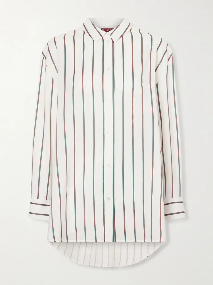 Striped silk-blend shirt