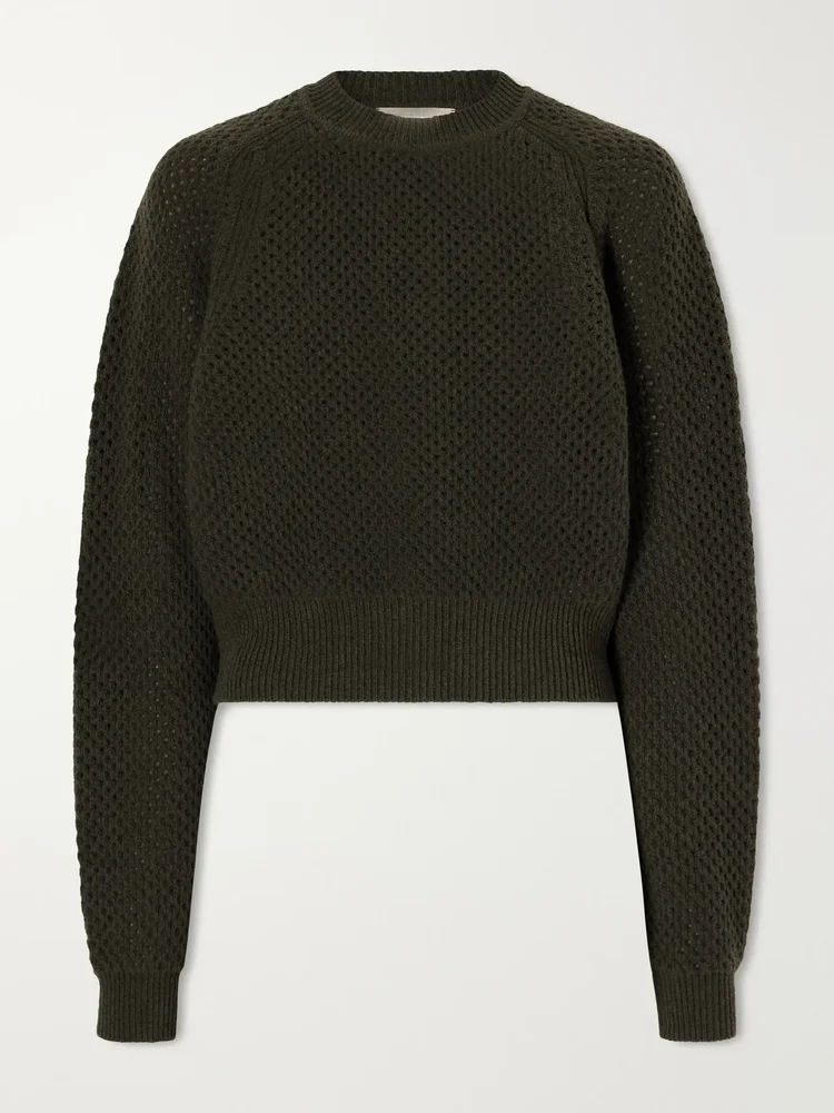 Ronan cropped open-knit wool sweater