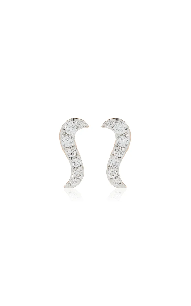 Radiant 18K Rose Gold Diamond Stud Earrings