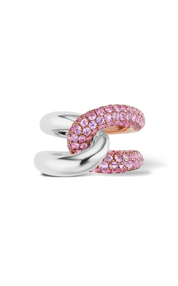 Intertwin 18K White And Rose Gold Sapphire Ring