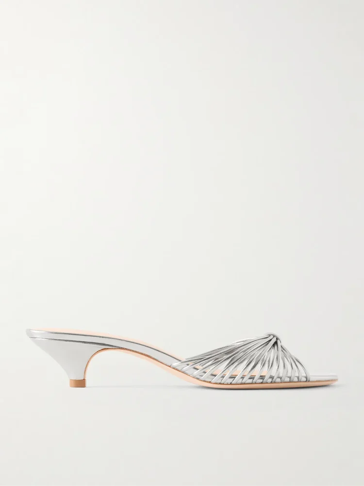 Dixie 40 metallic-leather mules