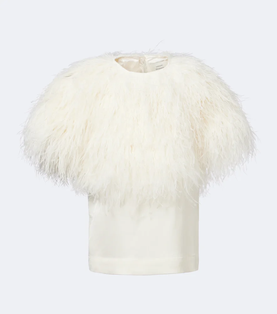 Iona Feather-Trimmed Top