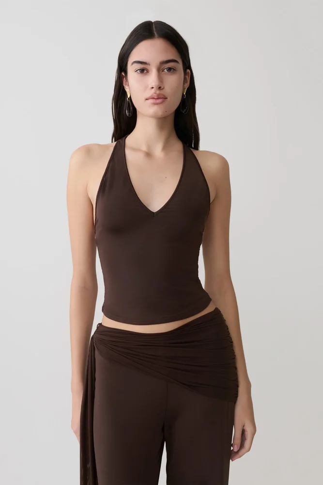 Spencer Slinky Top with Hardware - Black