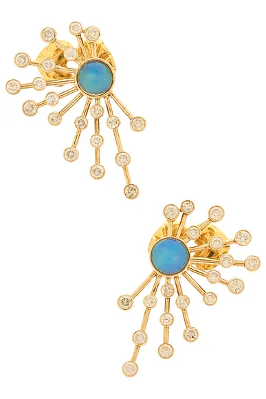 Diamond Opal Earrings