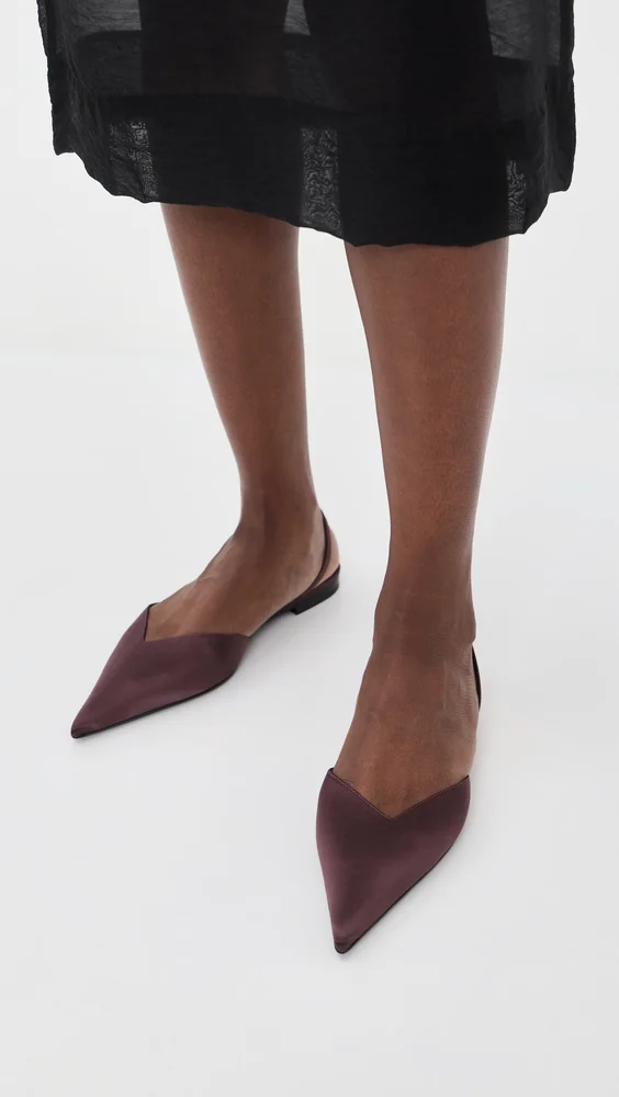 Victoria Asymmetric Slingback Flats