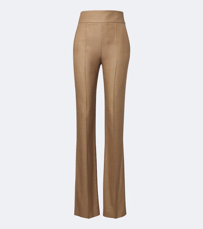 Silk and wool straight pants