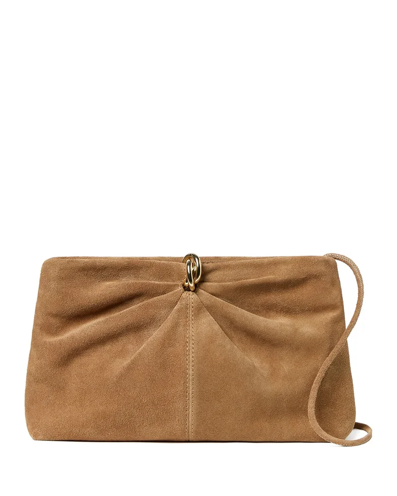 Corrine Small Gathered Suede Clutch