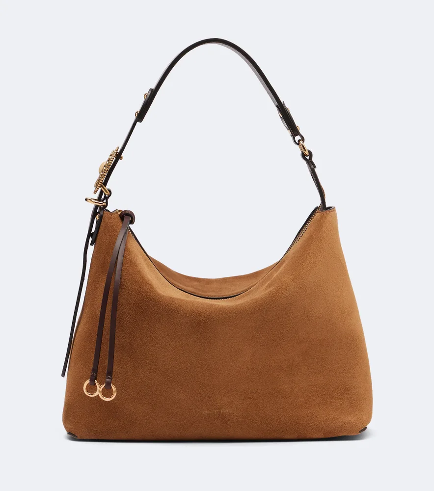 Medium suede shoulder bag