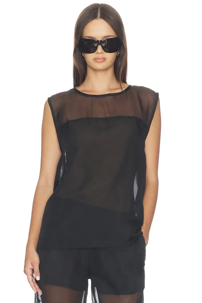 Sheer Boxy Tank Top