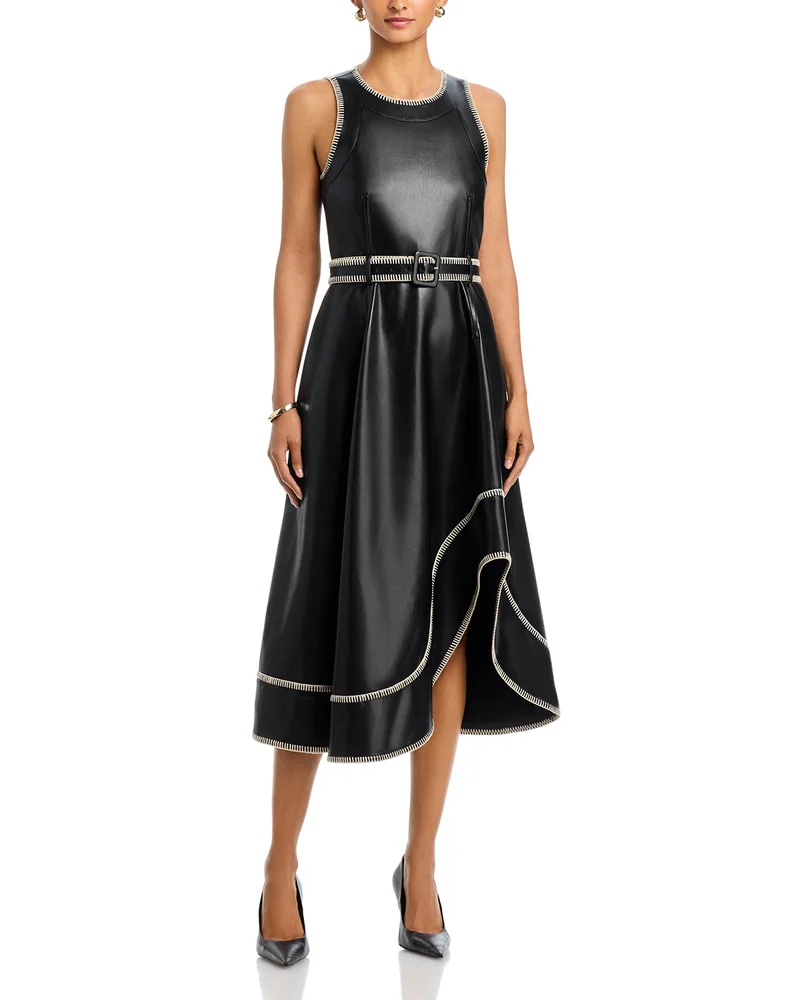 Zelda Whipstitched Faux Leather Dress