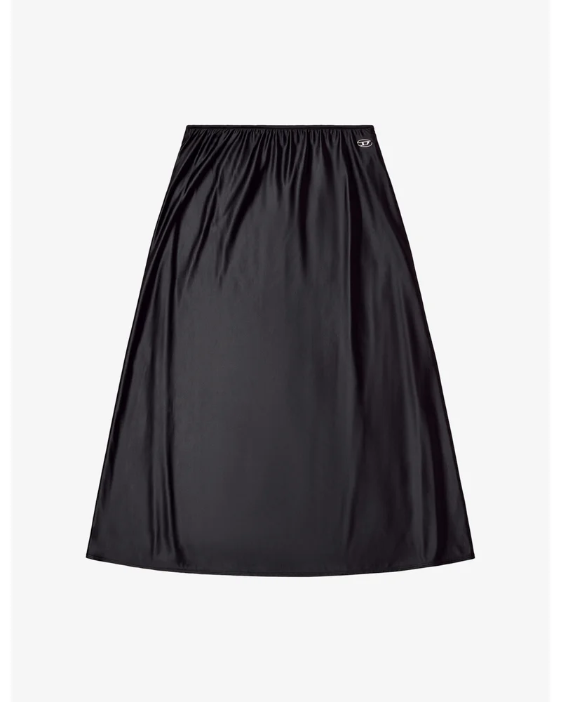 O-Mori Logo-Plaque Stretch-Nylon Midi Skirt