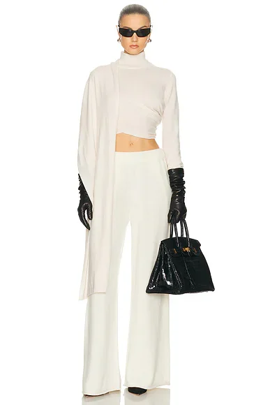Jetta Cashmere Draped Scarf Turtleneck