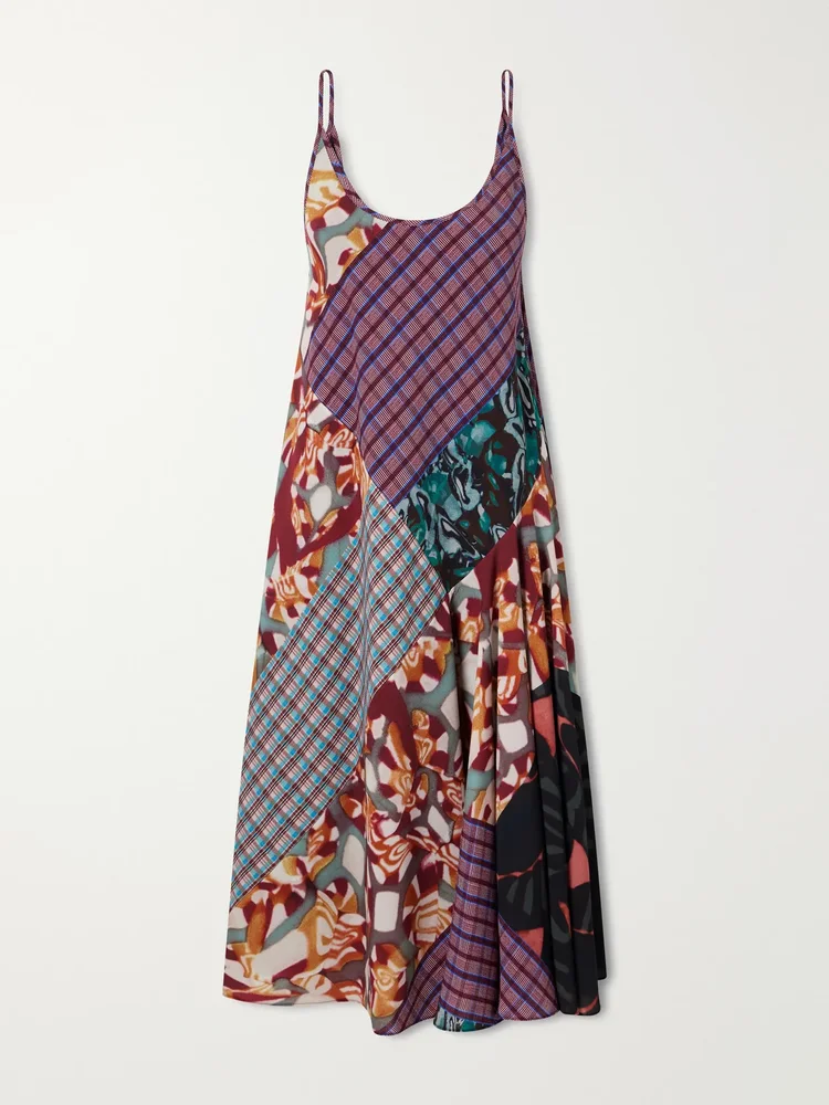 Printed georgette midi dress