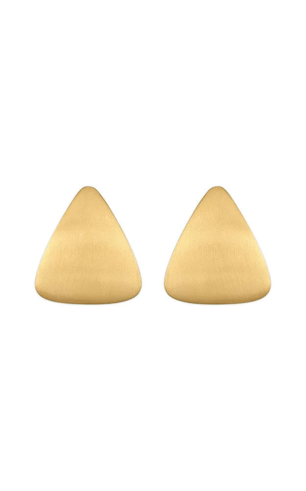 Guitar Pick 18k Yellow Gold Earrings