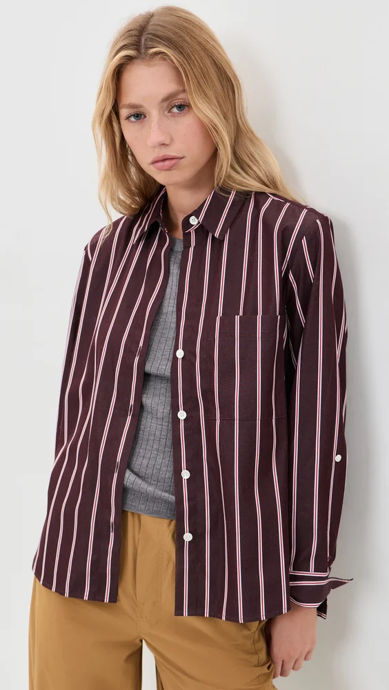 The Signature Y-Neck Stripe Shirt