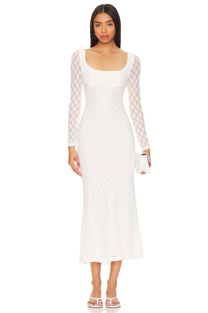Adoni Midi Dress in White