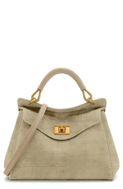 Lucia Faux Suede Top Handle Bag