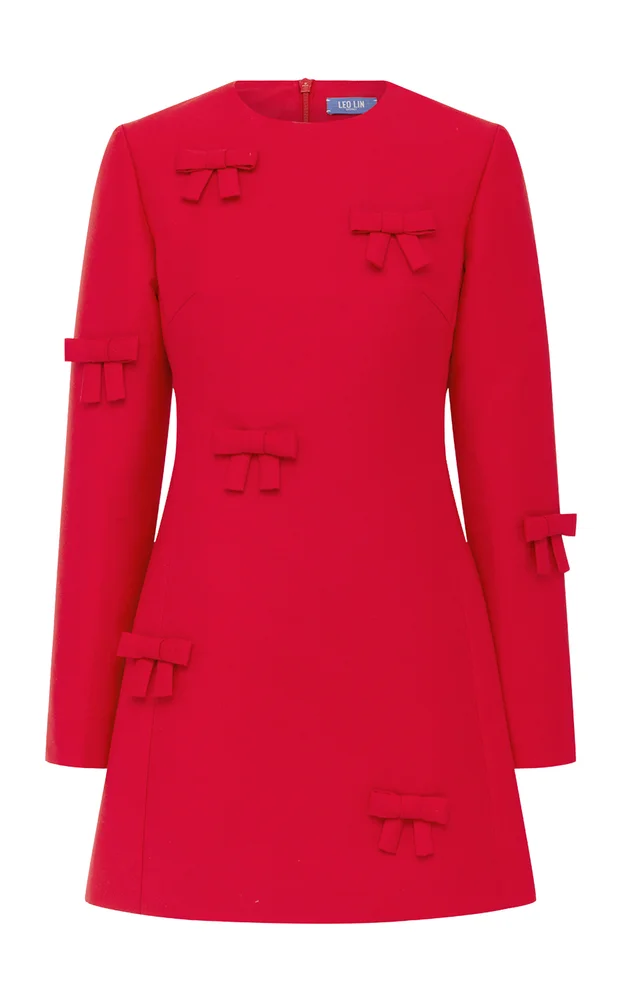 Aliza Bow-Embellished Mini Dress