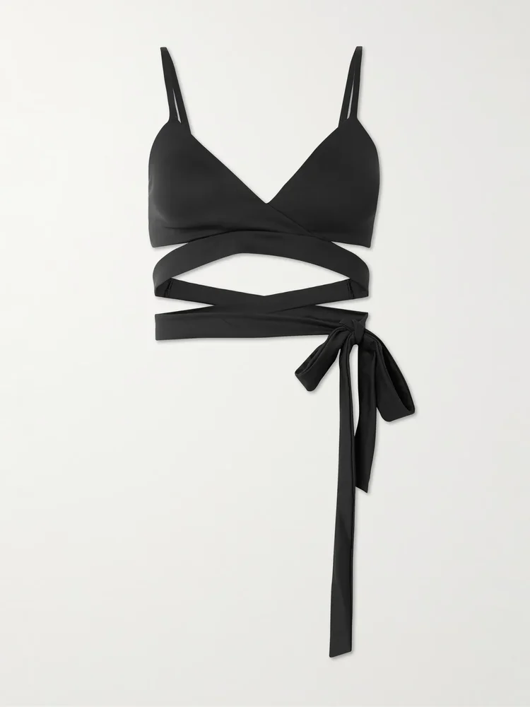 + Nike Wrap Front Bra - Obsidian