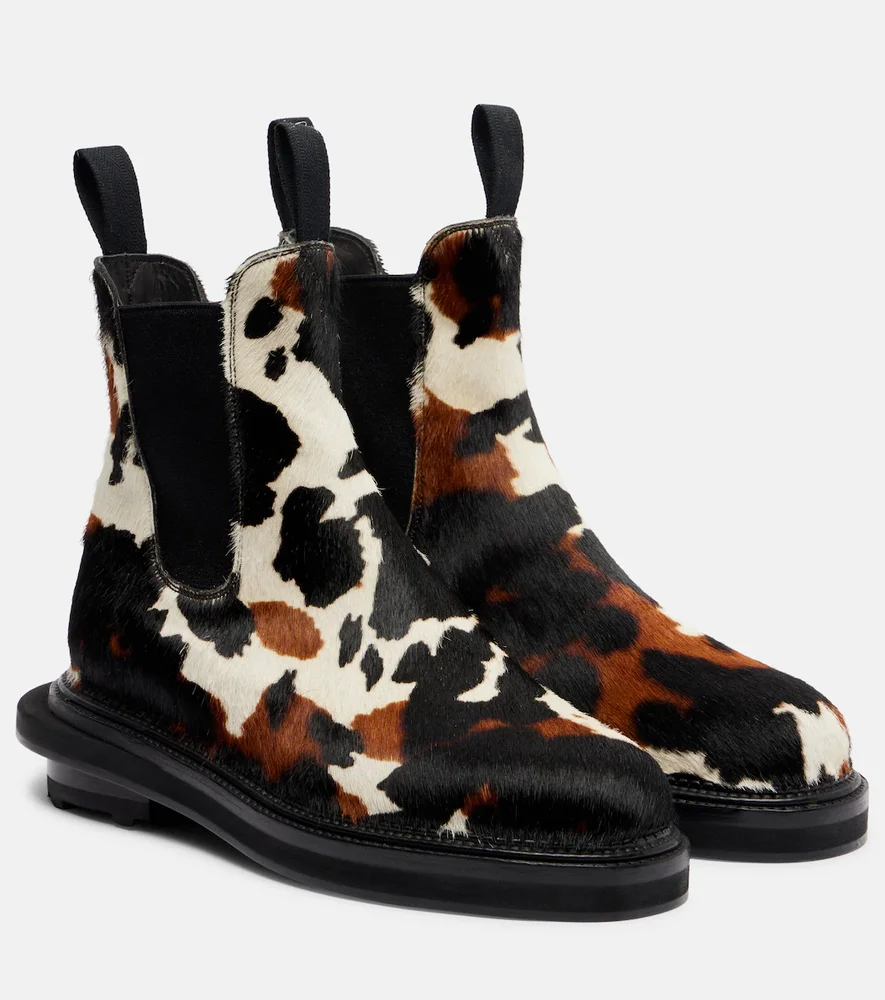 X J.M. Weston Calf-Hair Ankle Boots