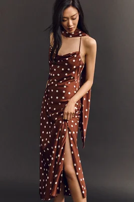 Scarf Midi Slip Dress