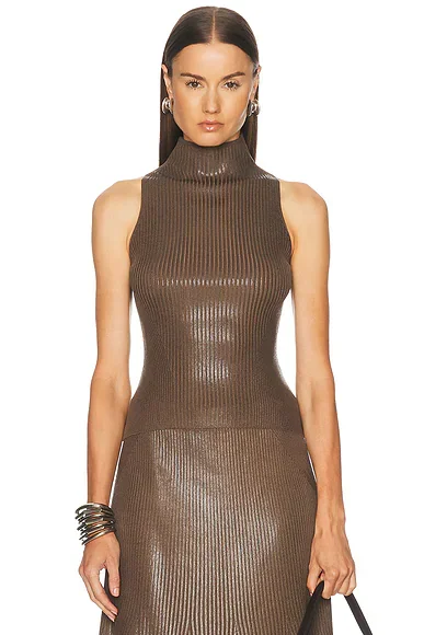 Sleeveless Mockneck Sweater