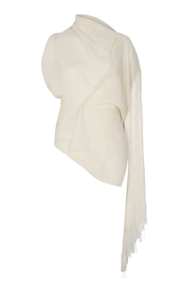 Asymmetric Draped Crepe Top