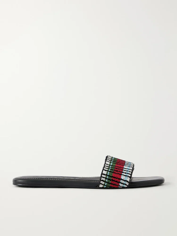 Da Adolfo Tove beaded leather slides