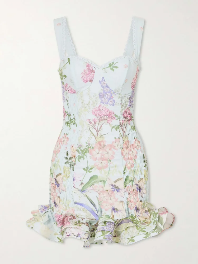 Sunil floral-print cotton-blend mini dress